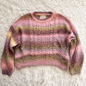 Urban Outfitters Small Space Dye Colorful Pink Knit Sweater Top